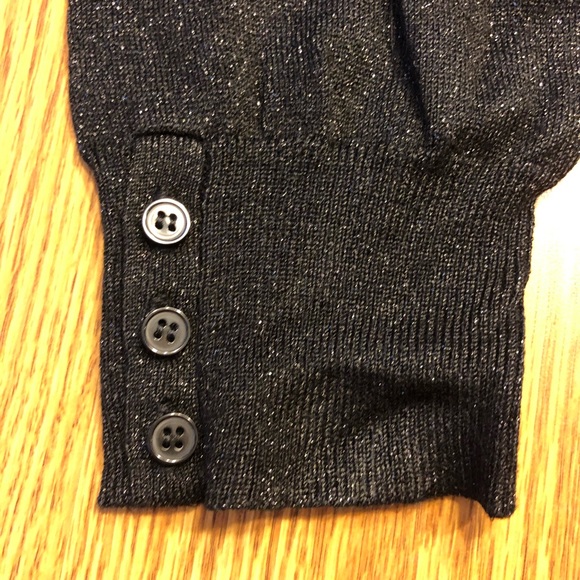 Express Black Shimmer Mock Turtleneck - Picture 2 of 5